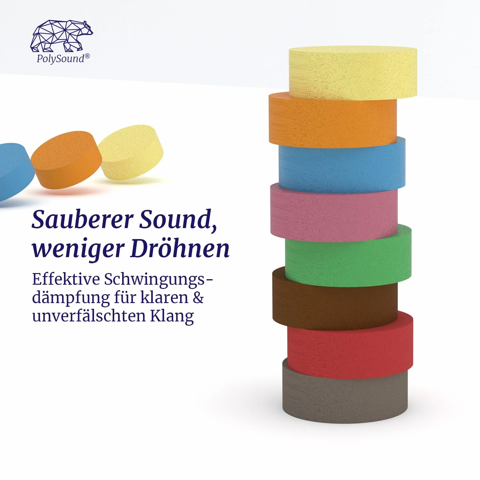 PolySound Sylo Juego de 8 Patas para Altavoces de Gama Alta, Amortiguador de Vibraciones, 15-30 kg