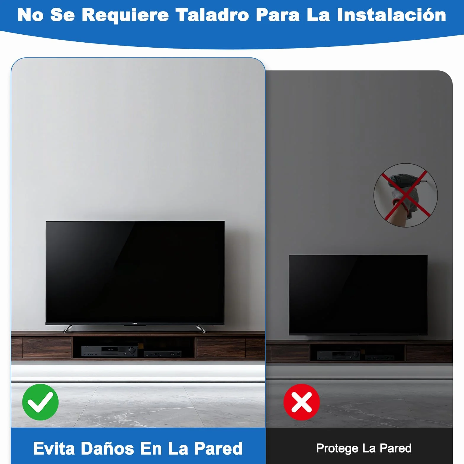 Soporte Universal para TV de 20-65 Pulgadas con Base Antideslizante – Pie de Mesa Ajustable en Altura para Televisiones LCD/LED/Curved, Material ABS y 16 Tornillos Incluidos (Pack de 2, Negro)
