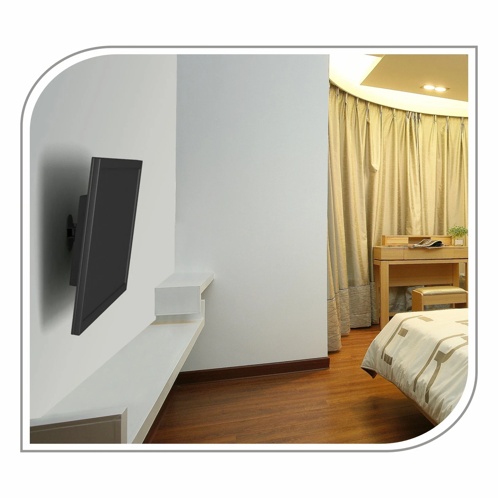 PureMounts PM-FM10-100, Soporte de Pared para TV Pm-Fm10-100, VESA 100 25kg 75mm, Negro