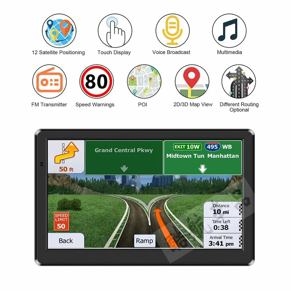 NEWFUN GPS Camiones Profesional 7 Pulgadas Navegador GPS Coche 2025 Mapas Europa Actualización Vitalicia