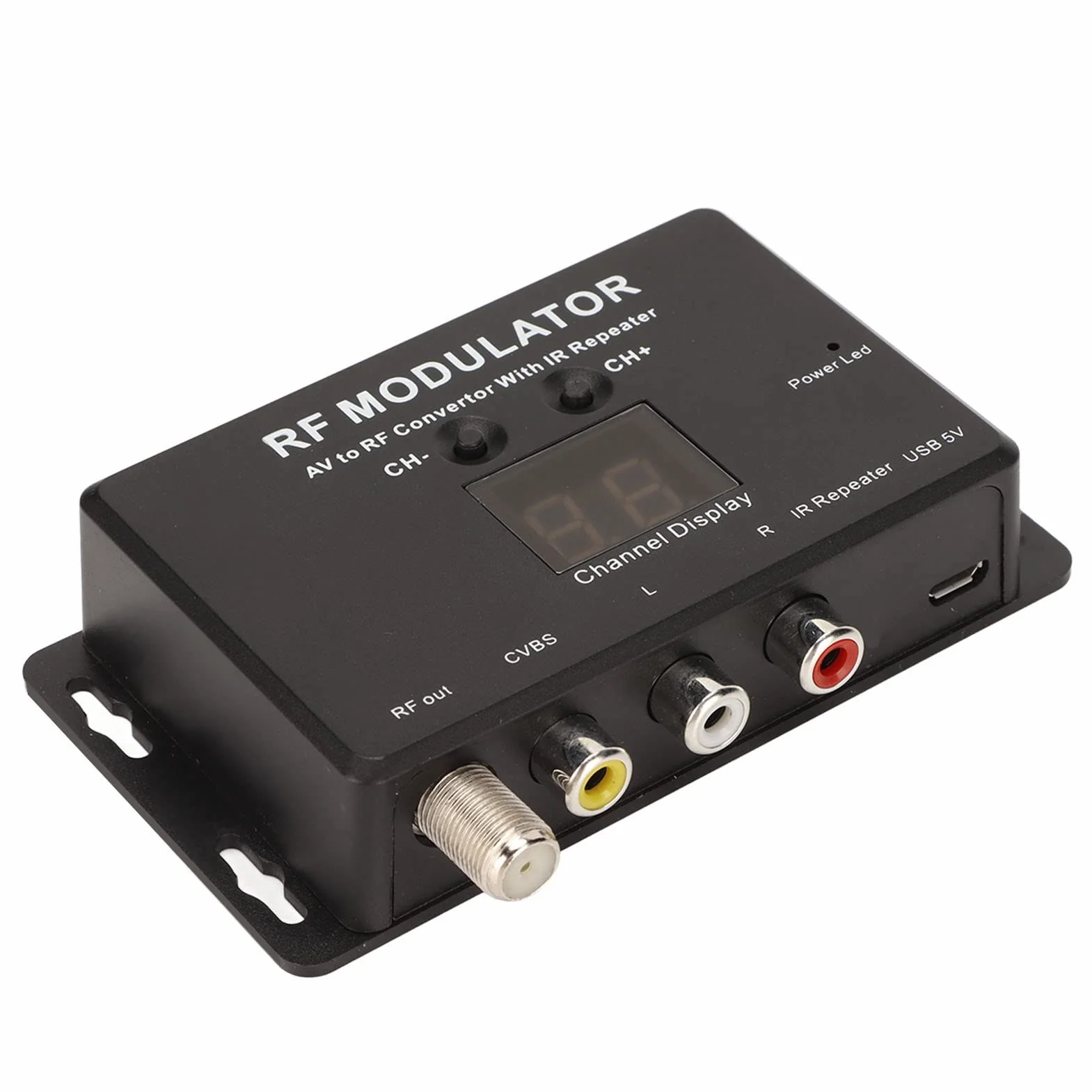Modulador RF, Convertidor de Modulador Profesional PAL NTSC AV a RF con Repetidor IR para Decodificador, DVR, Reproductores de DVD