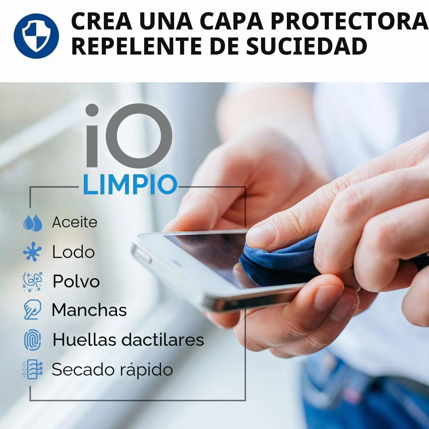 iO Clean Spray Limpiador de Pantalla 16 oz (473 ml) Kit de Limpieza Grande para TV LCD LED OLED