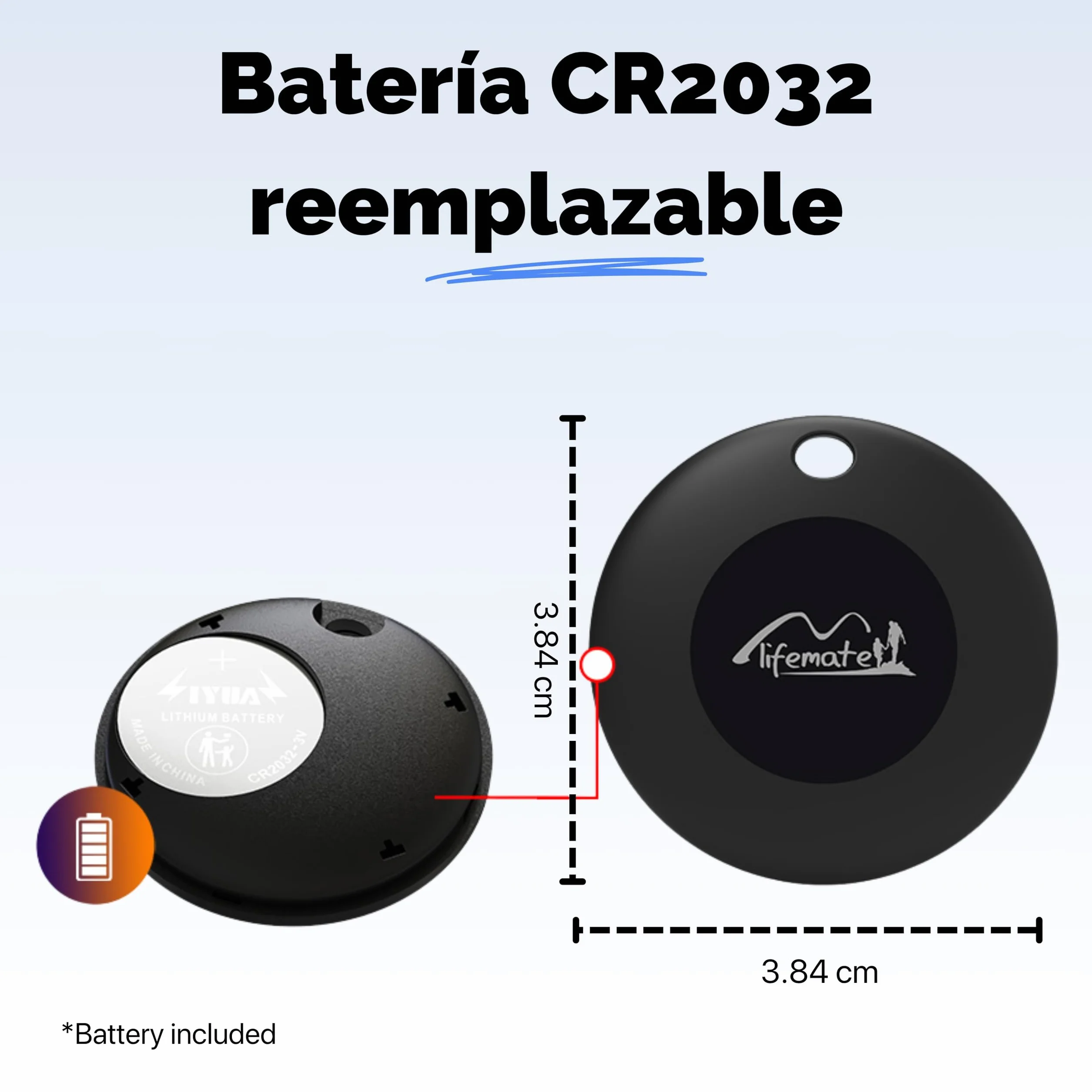 Lifemate Life Tag 2-Pack para Apple Localizador de Objetos con Red Buscar, Resistente al Agua IP67, Batería Larga Duración, Fácil Configuración de Llaves, Mochilas y Carteras