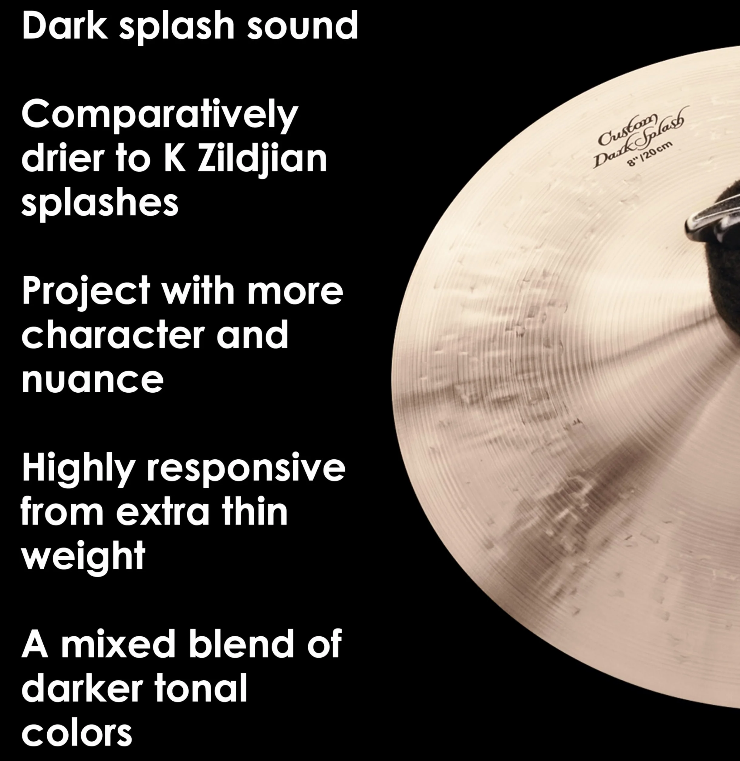 ZILDJIAN K0882 K Custom Platillo 8" K Custom dark splash