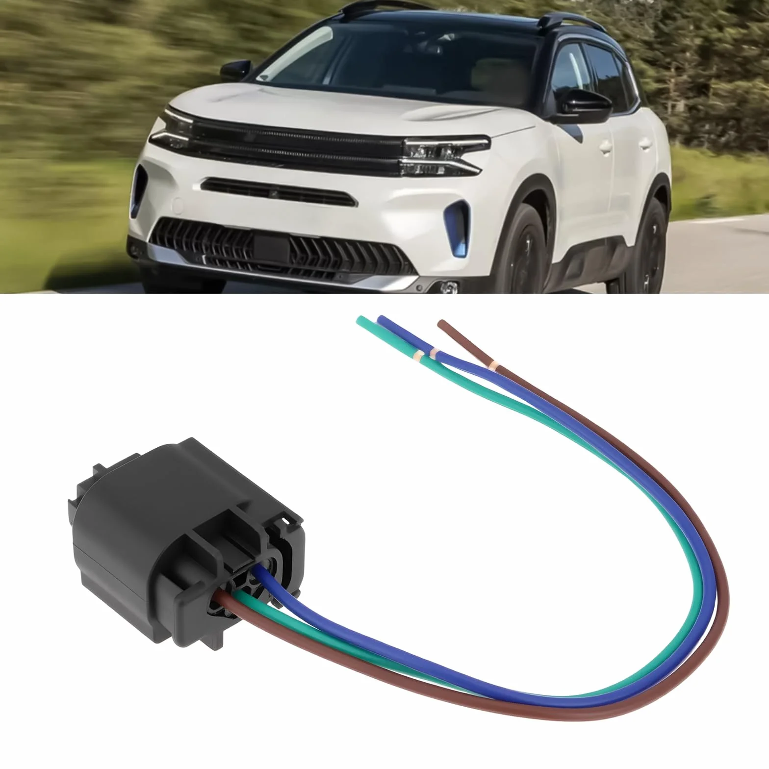 2X Conectores de Cable para Sensor de Aparcamiento PDC 968402-1C Compatible con Peugeot Y Compatible con Citroën (2002-2018 3 Pines)