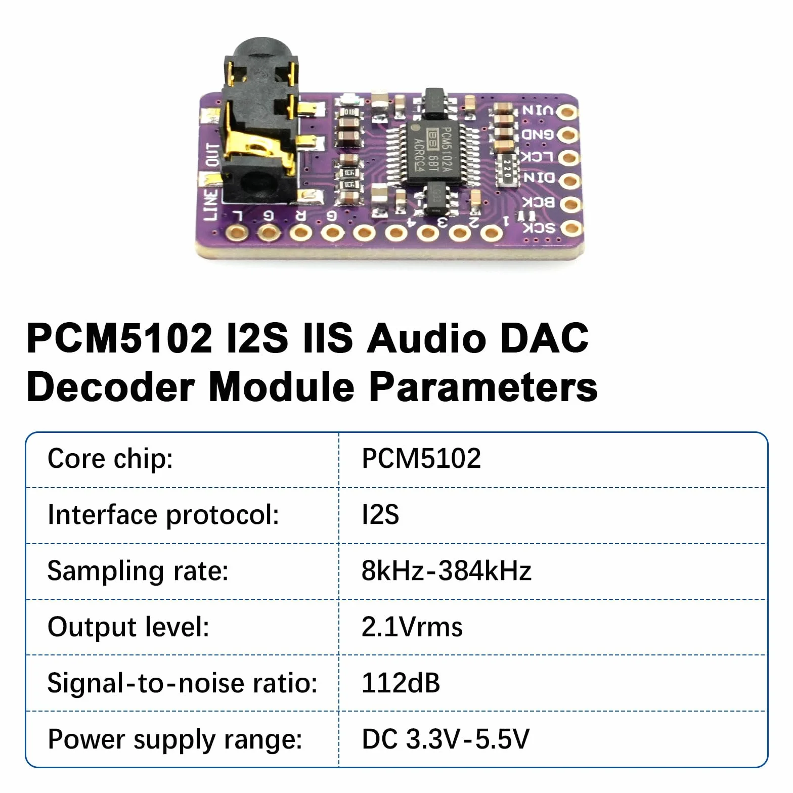 AYWHP PCM5102 DAC I2S IIS Convertidor Digital a Analógico Módulo Estéreo 3 PCS