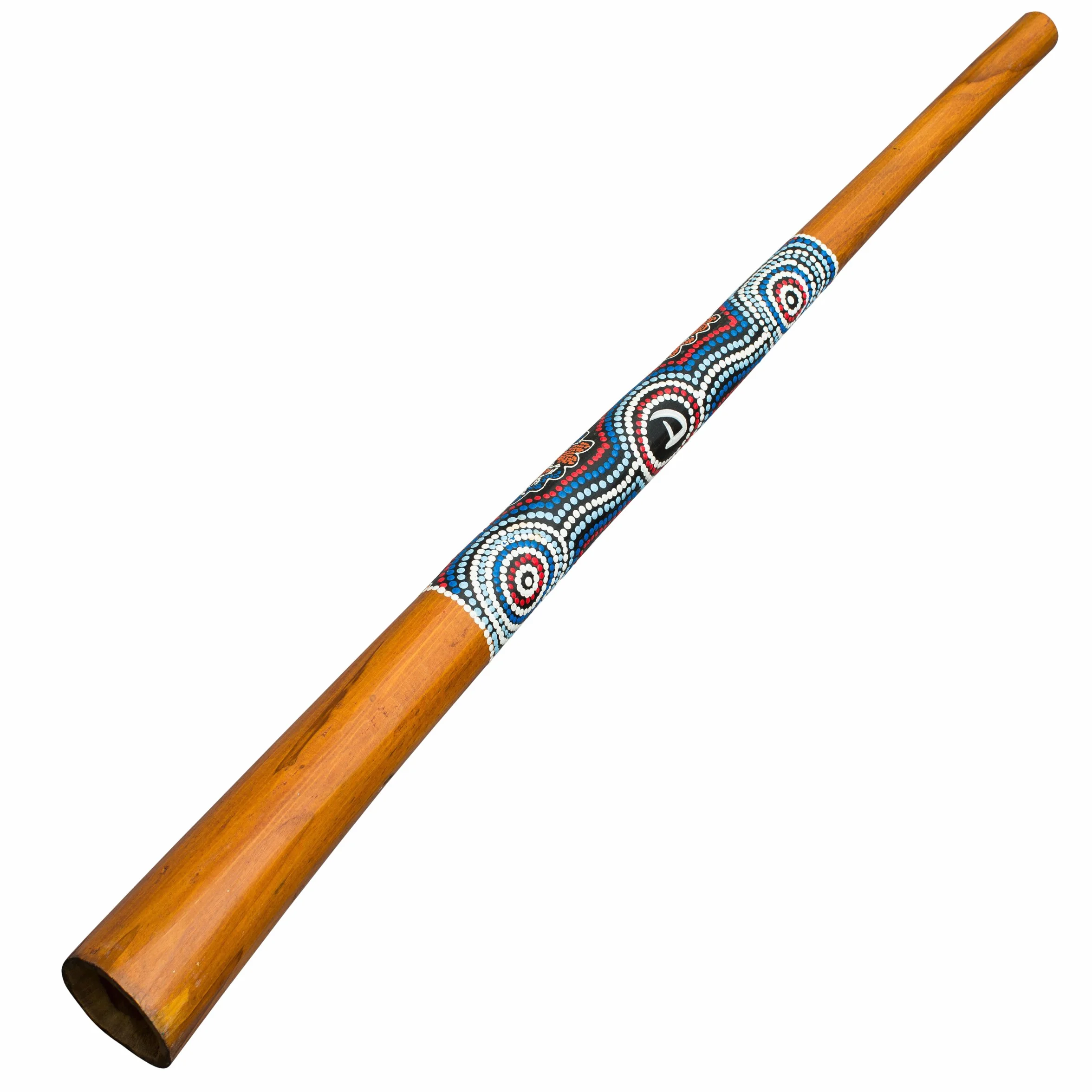 DIDGERIDOO NATURAL PAINT: Didgeridoo teak con dotpaintings