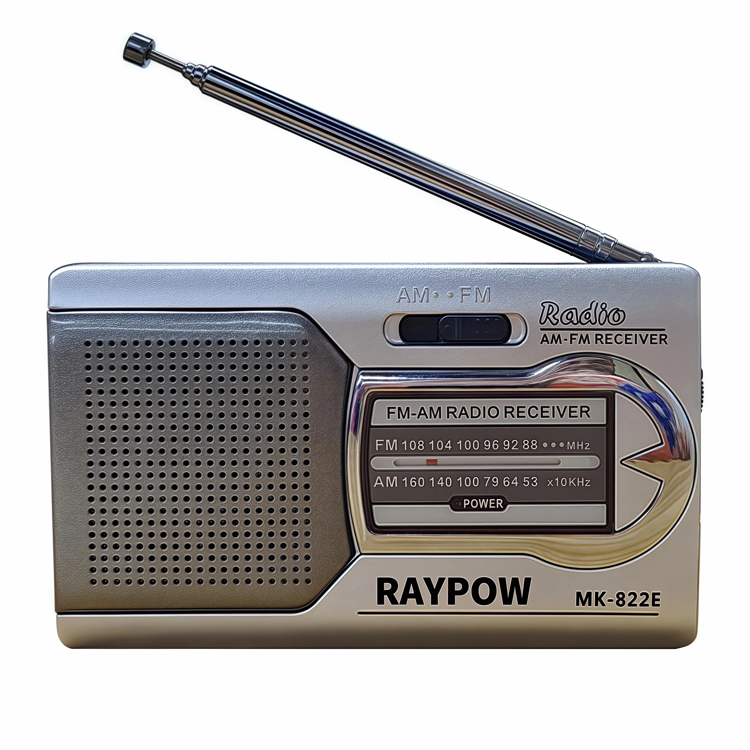 Radio de Portátil, Radios de Transistor Am FM 2 Bandas Bolsillo Portátil Funciona con 2 Pilas AA, Radio de Pequeña de Bolsillo Viaje FM,Altavoz Fuerte,Uso en Interiores, Exteriores. (Plata)