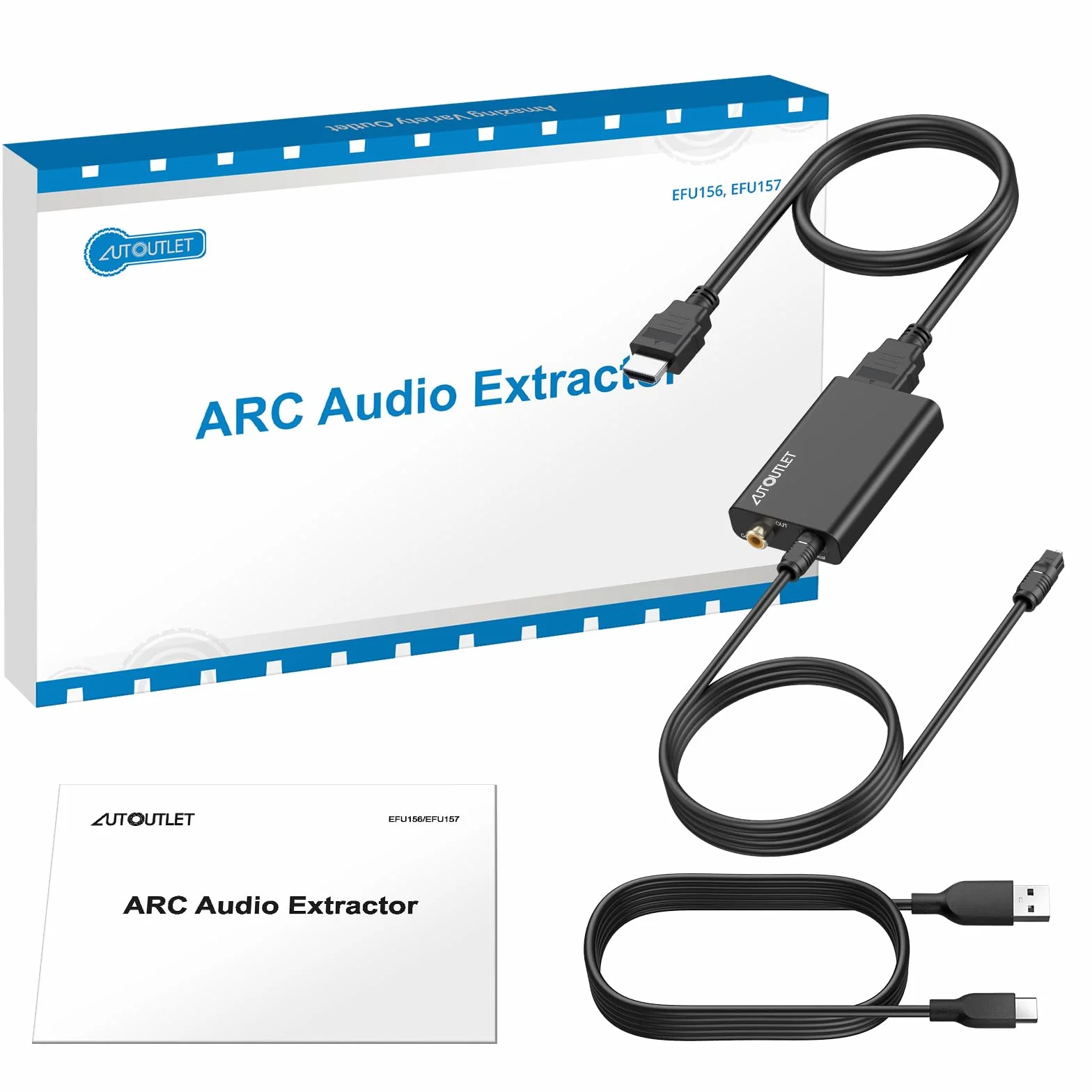 AUTOUTLET Extractor de Audio Digital ARC HDMI ARC a Óptico/Coaxial Convertidor de TV a Sonido Digital para Soundbar, Amplificador