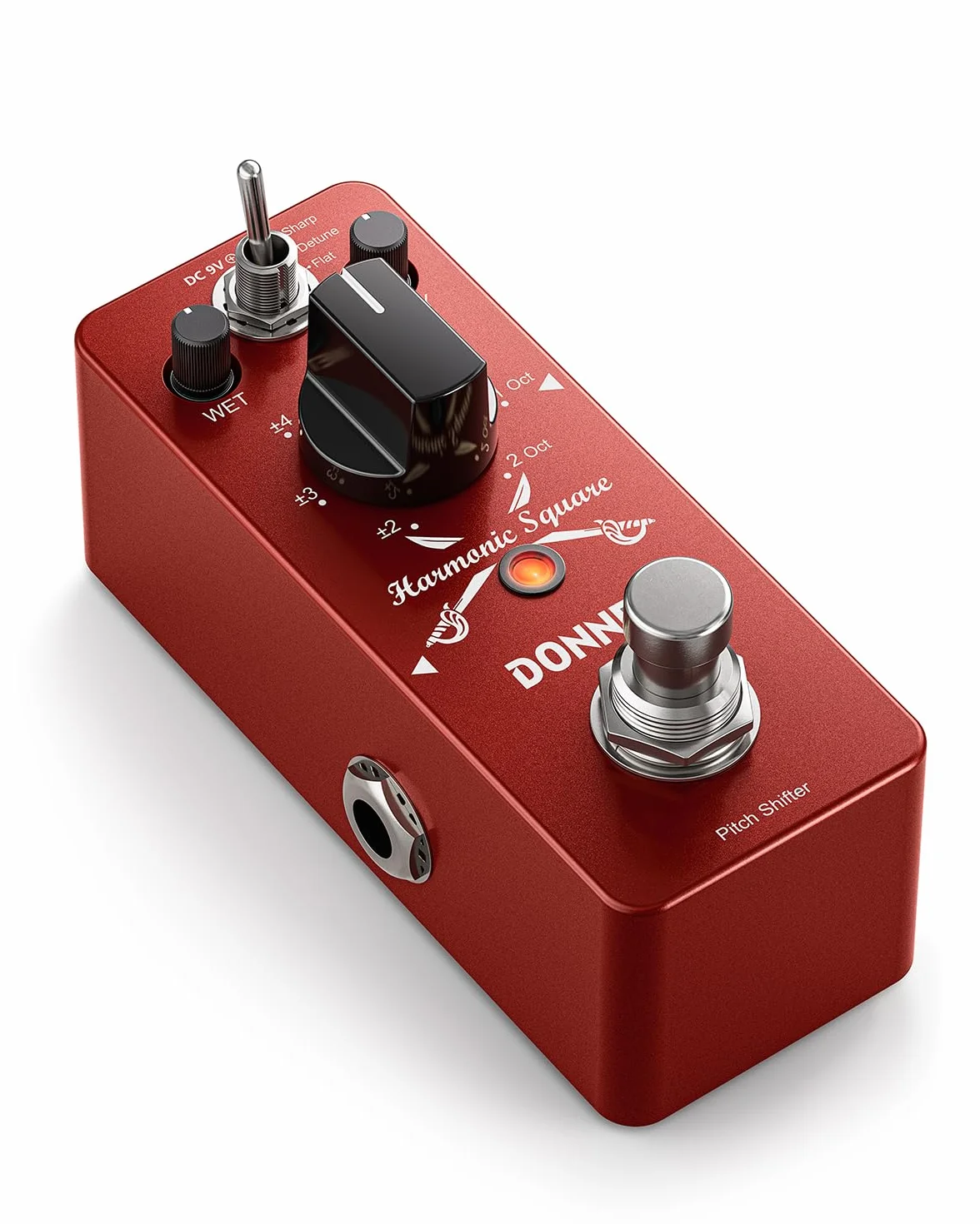 Donner Pedal de Octava para Guitarra, Harmonic Square Mini Pedal Digital Octave Pitch Shifter, 7 Modos de Cambio 3 Modos de Tono, Sharp/Detune/Flat, True Bypass