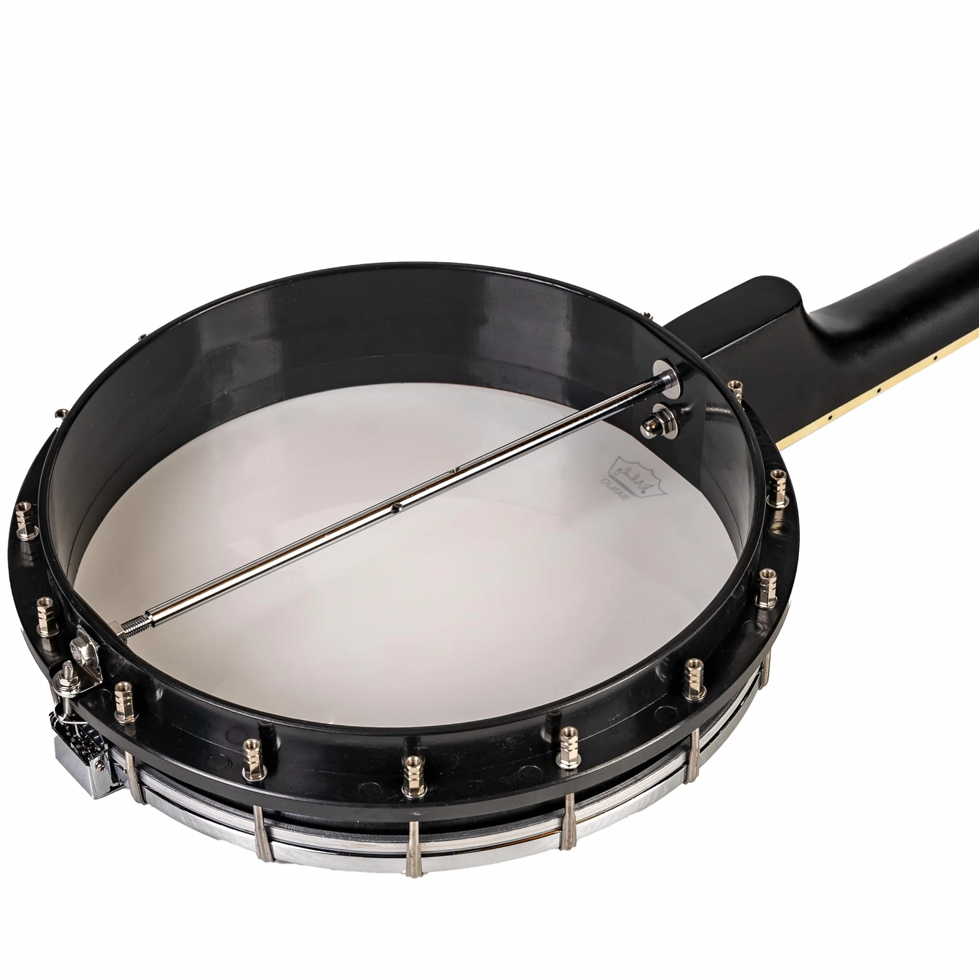 Mulucky Banjo de 5 cuerdas, parte trasera abierta, afinador 5º engranado, paquete de regalo con kit para principiantes - MB1102