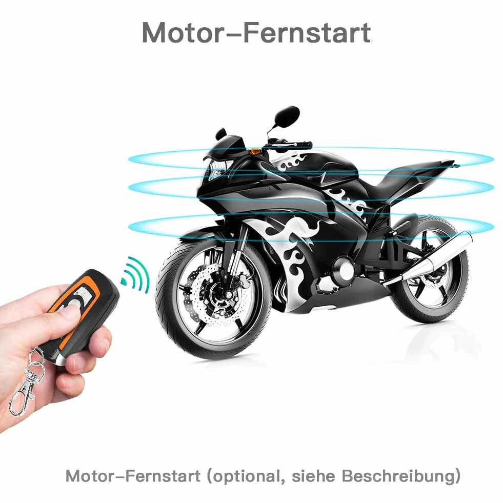 de Alarma para Motocicleta con 2 Controles Remotos, 12V 125db Antirrobo Inalámbrico Universal a Prueba de Agua Alarma Moto con Encendido a Distancia