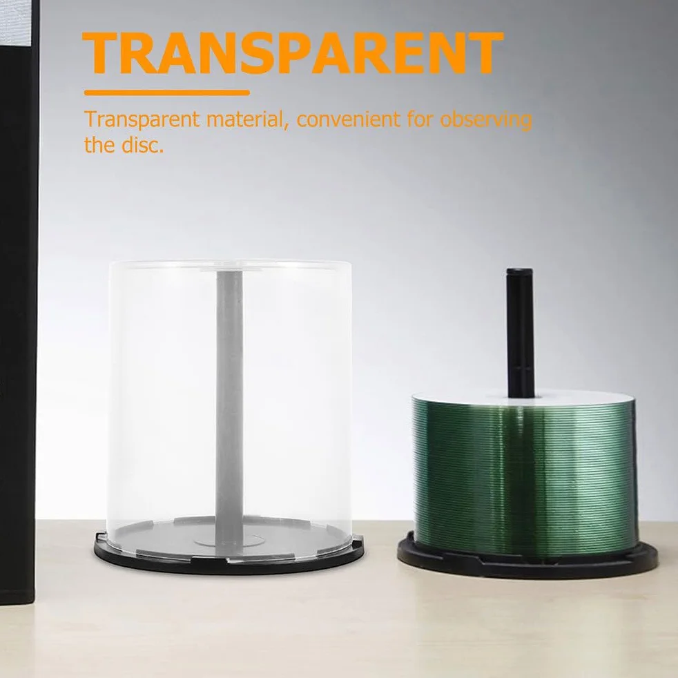 Alipis Contenedor De Almacenamiento De Cd Transparente Con Capacidad Para 100 Discos Cubo De Plástico Con Eje Organizador Apilable Para Cd Dvd Bluray Juegos Multimedia