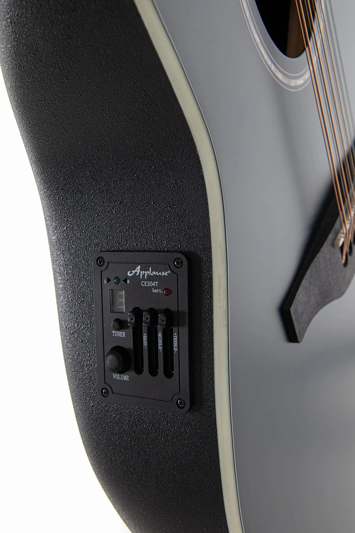 Applause E-Guitarra acústica Traditional AB2412 Mid Cutaway 12-string - Cuerpo Roundback Lyrachord Mid-Depth - Preamplificador AP3TP - Tapa de abeto - Black Satin - AB2412-5S