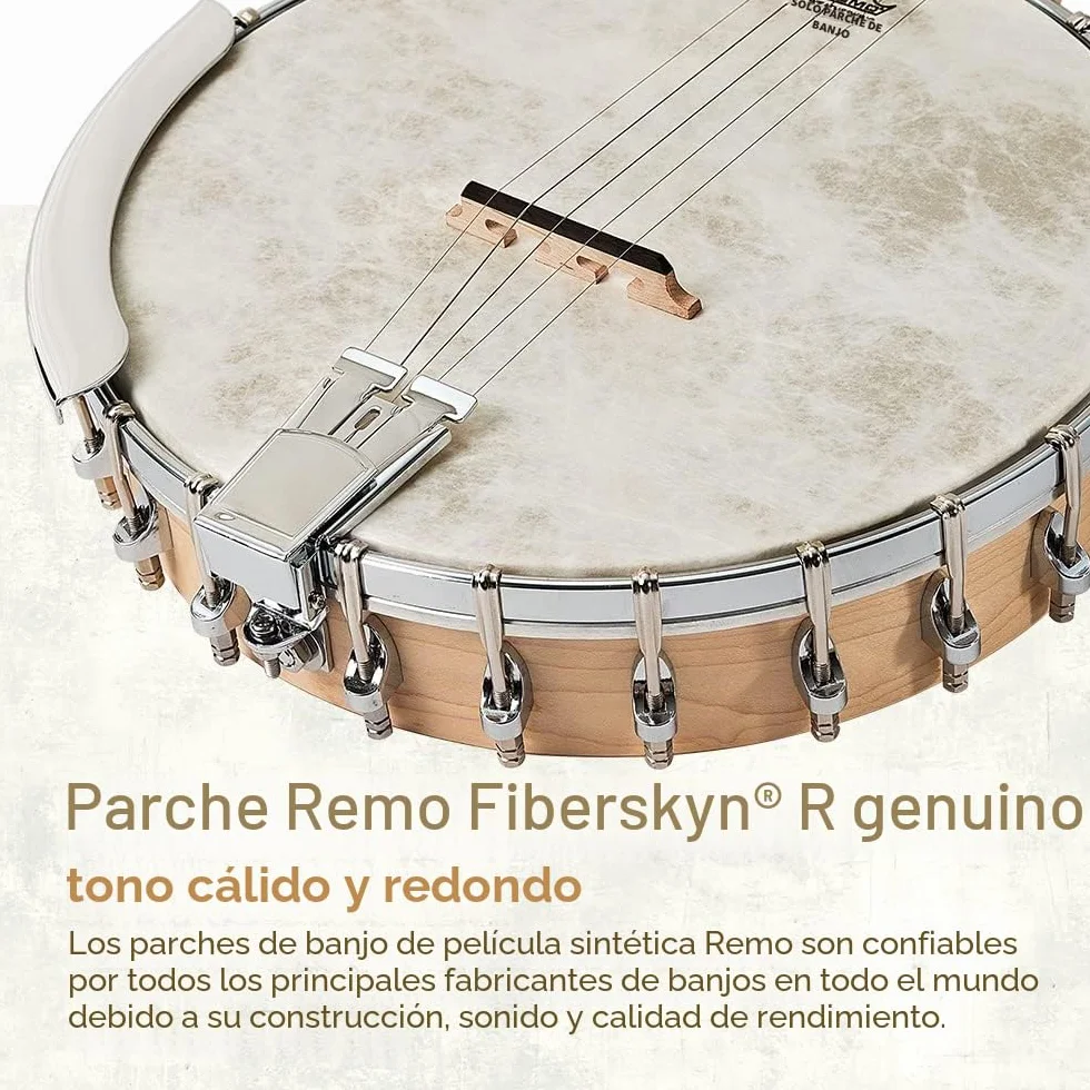Banjo de 5 cuerdas, tamaño completo Mulucky con 24 soportes, parte posterior abierta, banjos de arce con kit para principiantes - MB1101