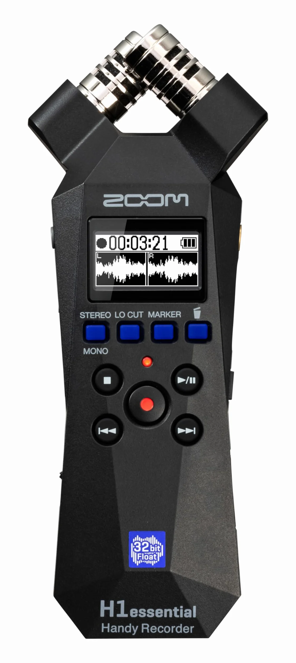 Zoom - H1essential Grabadora dictáfono portátil estéreo a 32-bit con Coma Flotante, accesibilidad, micros X/Y, micrófono USB, para músicos, podcasters, cineastas