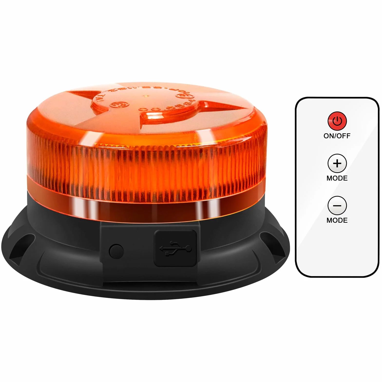 antom Rotativo Luz LED estroboscópica inalámbrico Con mando a distancia 12V-24V orange Luz de emergencia de magnético con tractores, carros de golf, UTV