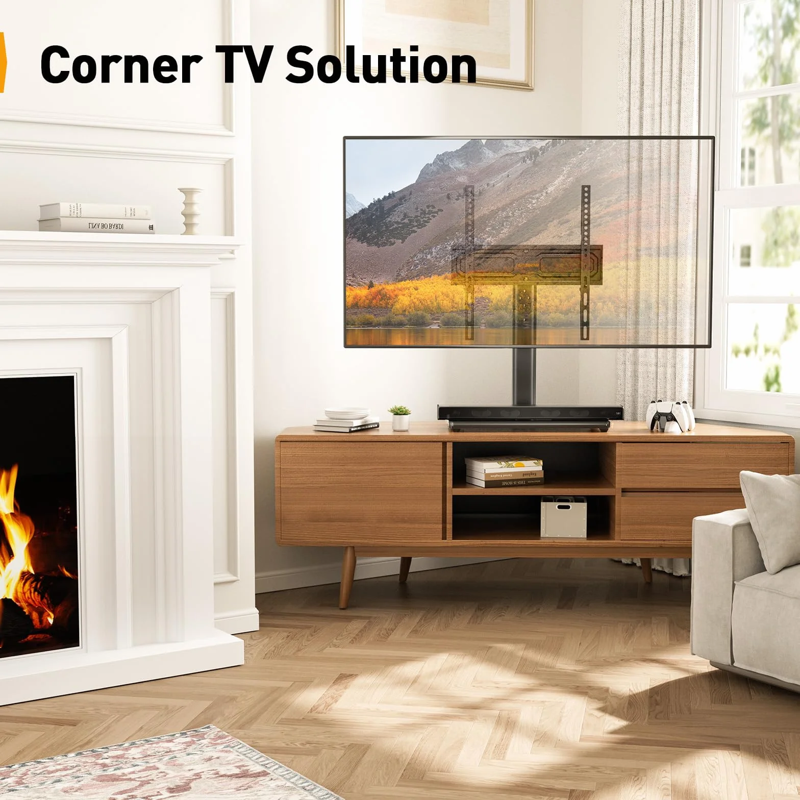 Perlegear Soporte de TV Universal Giratorio 24-60 Pulgadas 45 KG VESA 400x400mm