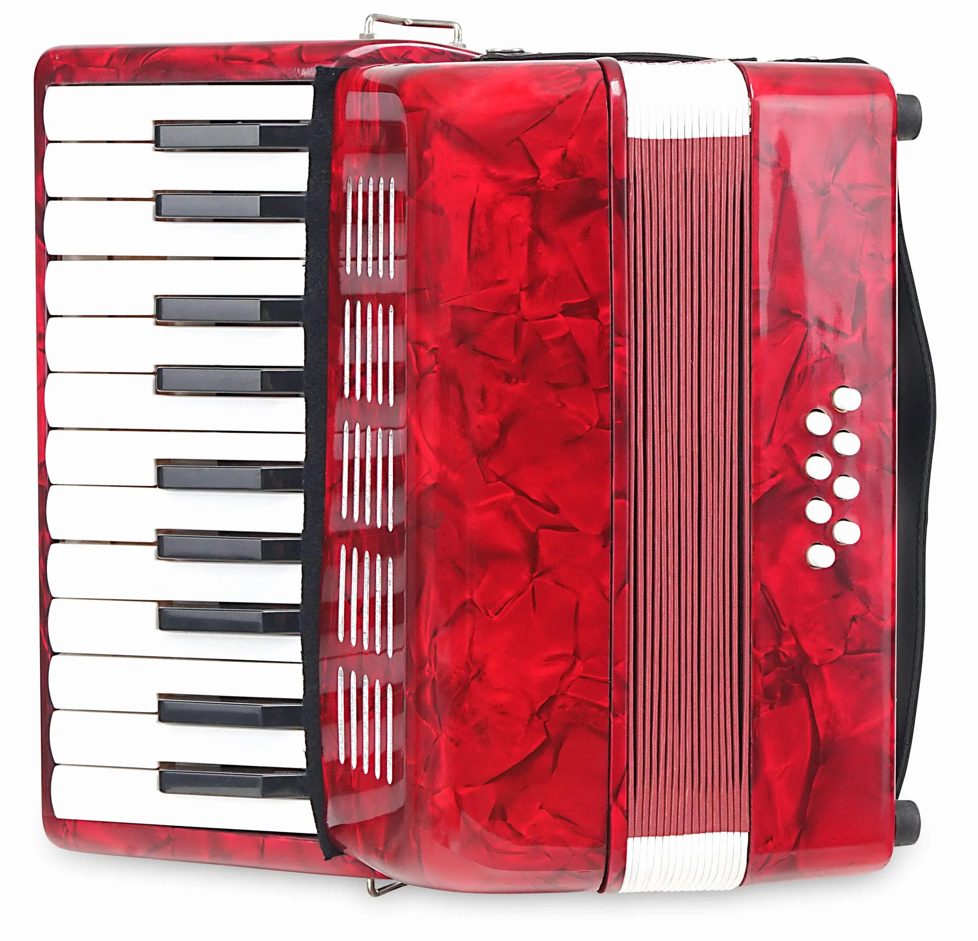 Acordeón Classic Cantabile Secondo Junior 8 Bajos (22 Teclas de Agudos, 8 Teclas de Bajos, incl. correa y funda) rojo