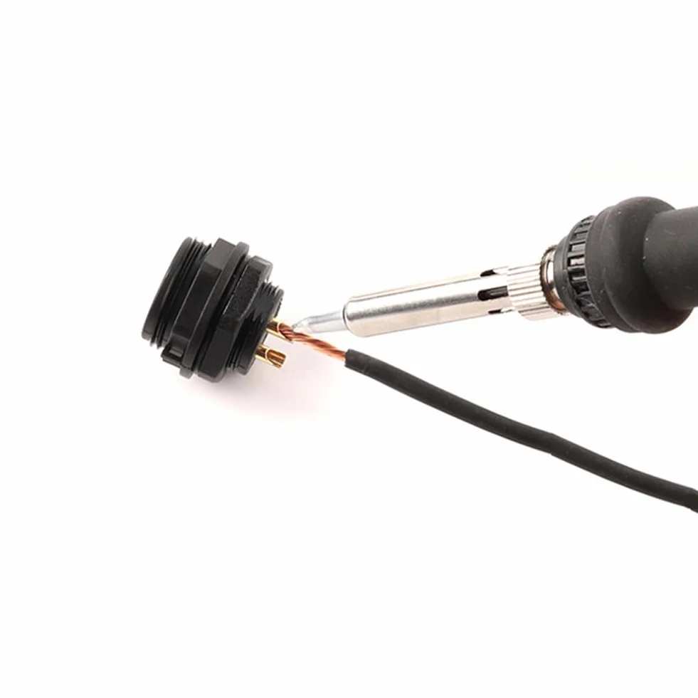 2 conectores SP17 de 2 pines - Conector de aviación macho y hembra - Conector de cable IP68 - 2 pines - para lámparas exteriores - 500 V 10 A