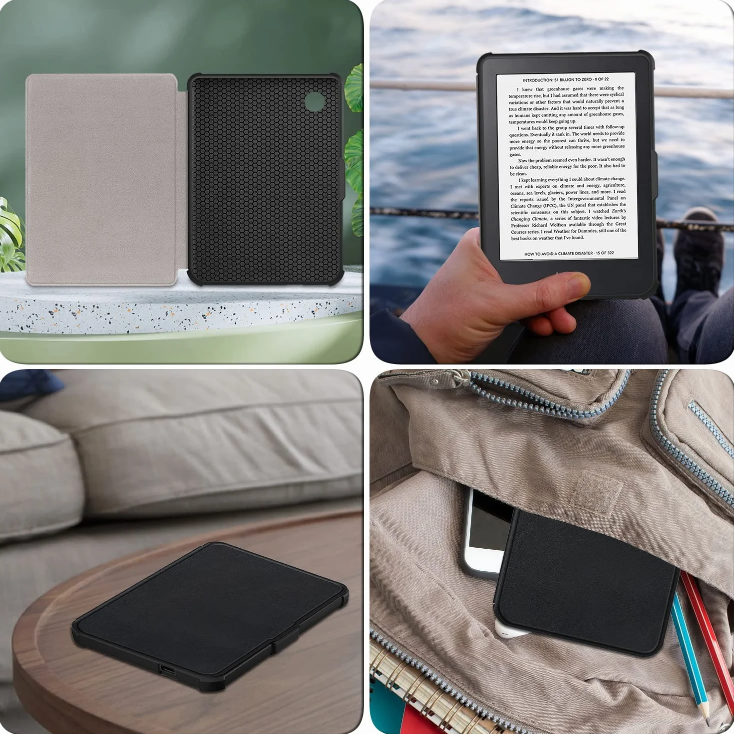 Funda Kobo Clara Colour 2024 / Kobo Clara BW 2024 / Kobo Clara 2E 2022, 6" ebook reader Sleep Cover, Negro
