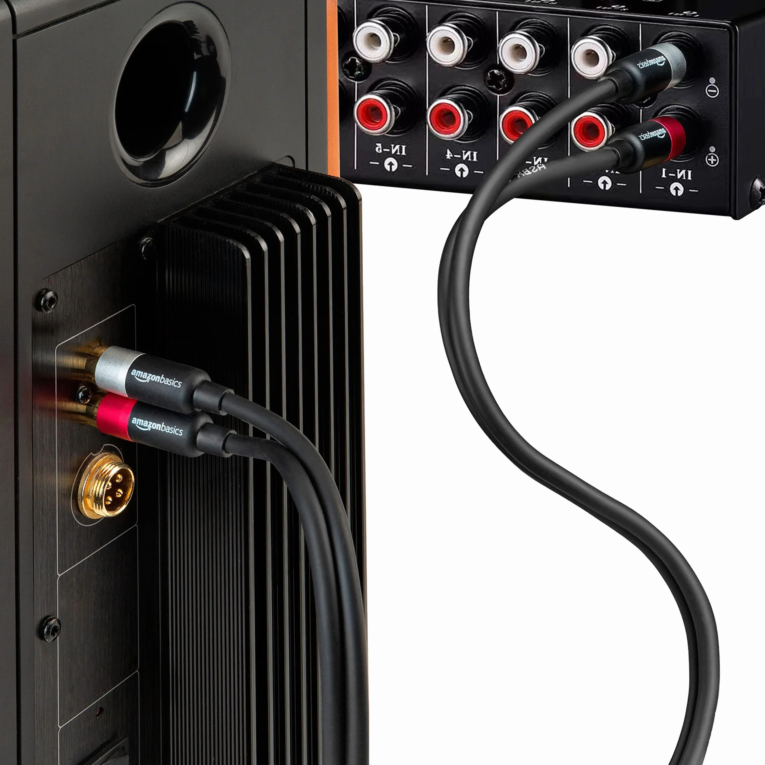 Amazon Basics Cable de audio RCA macho a 2 machos 10 m Negro