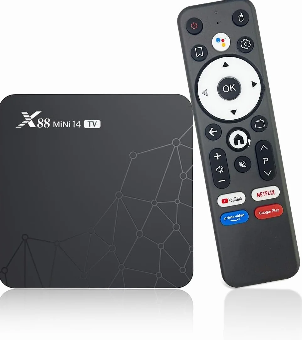 Android 14 TV Box, Android Box with 2GB RAM 16GB ROM RK3518 Quad-Core, Support 4k 2.4G/5.0G Dual WiFi 6, BT 5.0, 10/100M Ethernet Smart TV Box