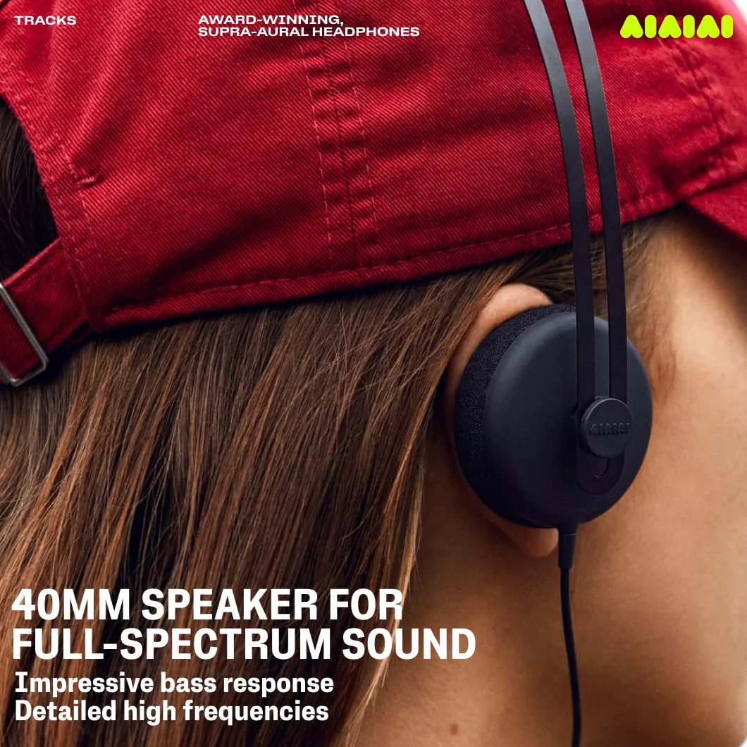 Aiaiai Tracks USB-C Auriculares Supra-aurales galardonados con Sonido Full-Spectrum, Control Remoto de Tres Botones con micrófono y Diadema de Aluminio