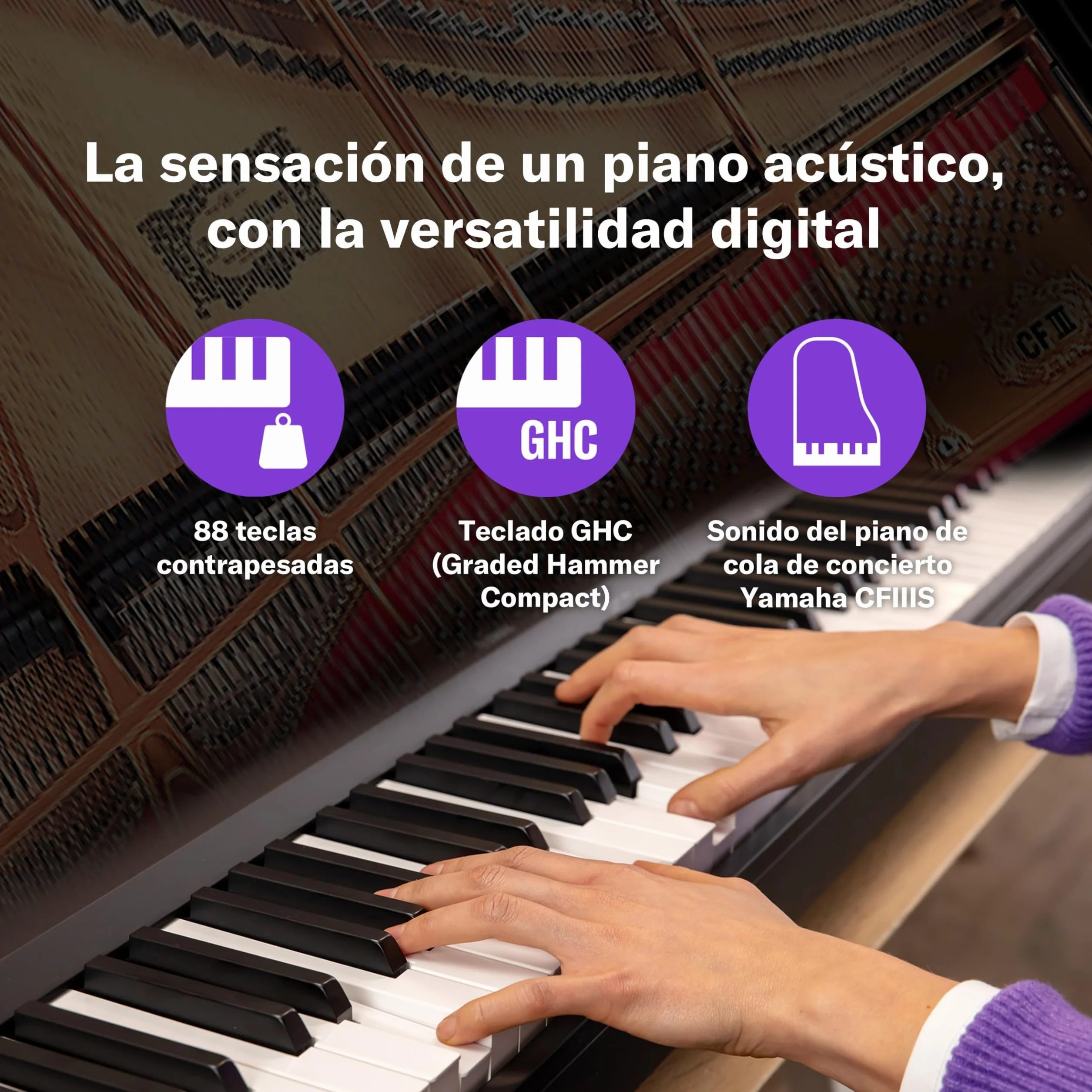 Piano Digital Yamaha P-145BT – Ligero y Portátil, con Teclado Graded Hammer Compact, 88 Teclas y 10 Voces de Instrumentos, Bluetooth – Negro