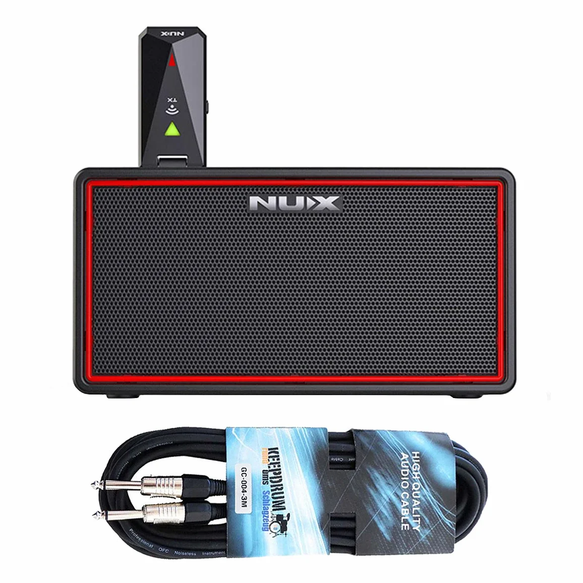 Nux Mighty Air Amplificador inalámbrico de modelado para guitarra (incluye cable jack keepdrum)