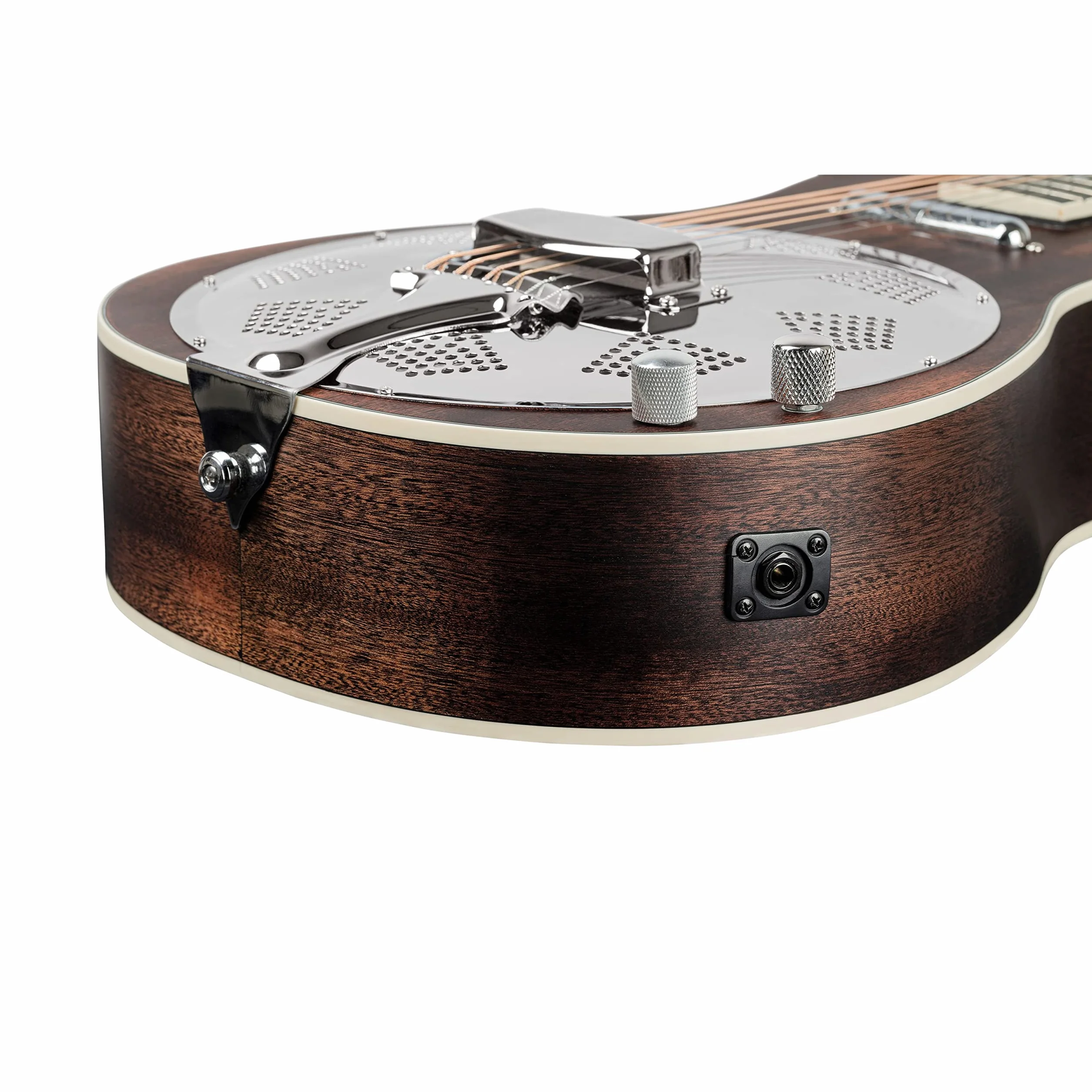 Ortega Guitars Guitarra resonadora acústica eléctrica de 6 cuerdas de la serie Americana, derecha, Whiskey Burst (RRG30E-WB)