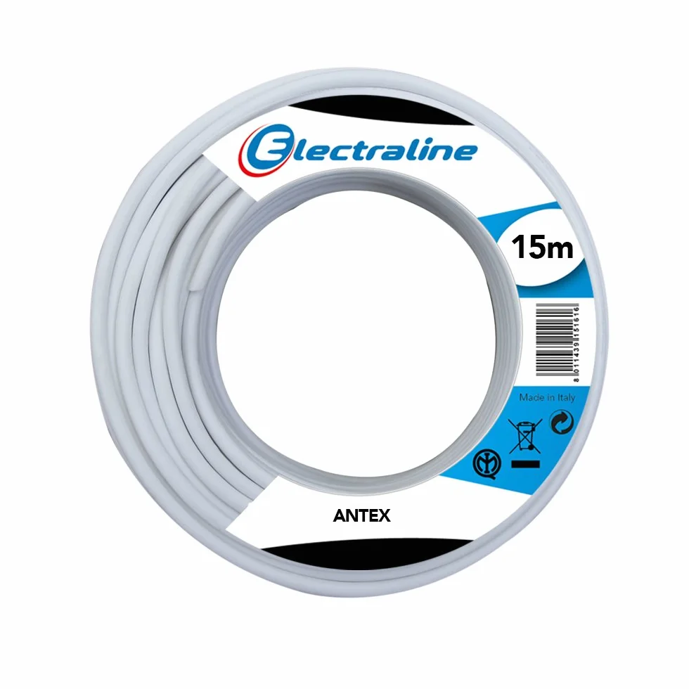 electroline 18011 - Cable coaxial de la antena - 15 Mt - Blanco