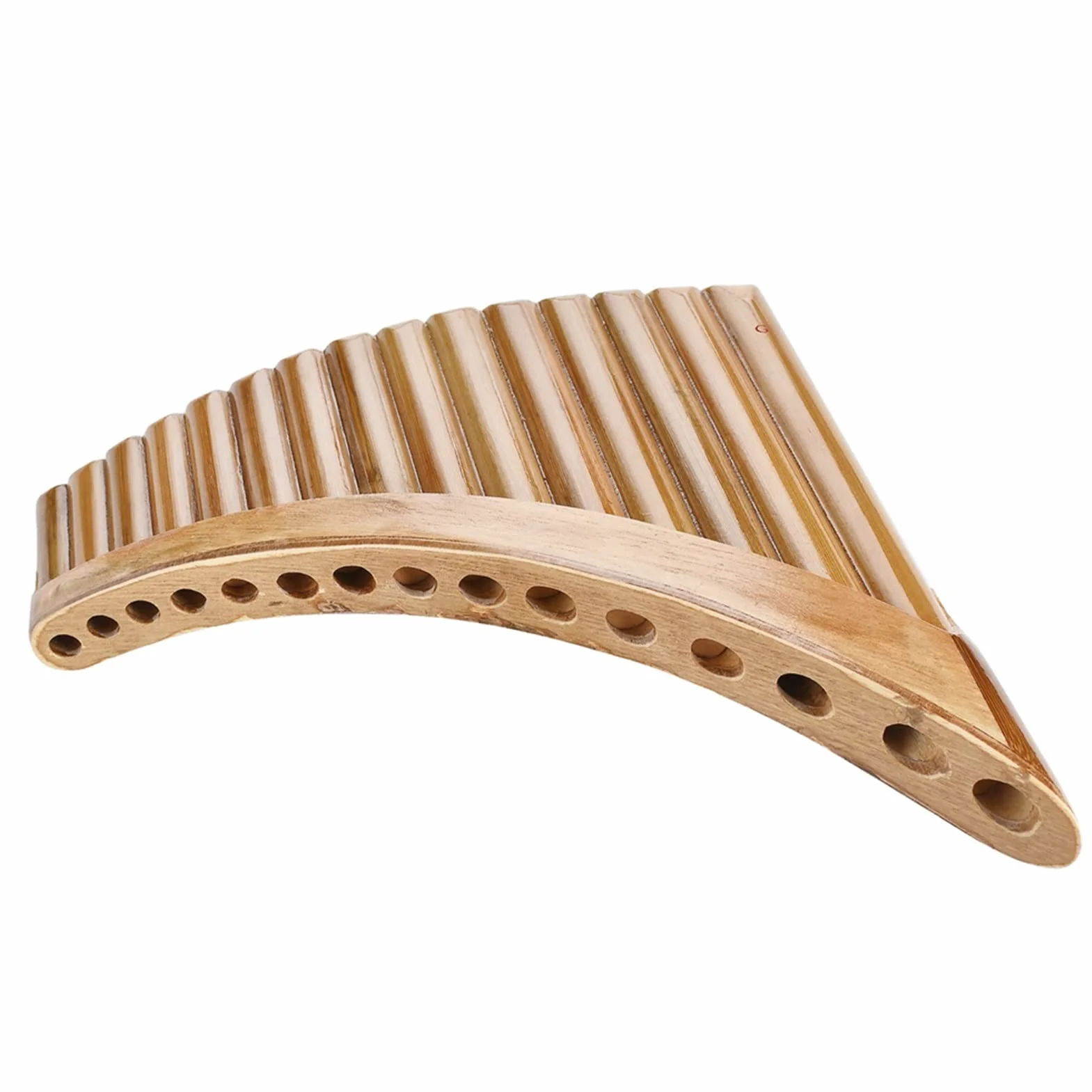 Flauta pan 15 Tubos Panpipes Bamboo Pan Flauta G-tune Panflute Instrumento Musical De Viento De Madera Pan Pipes (Color : Left Hand)