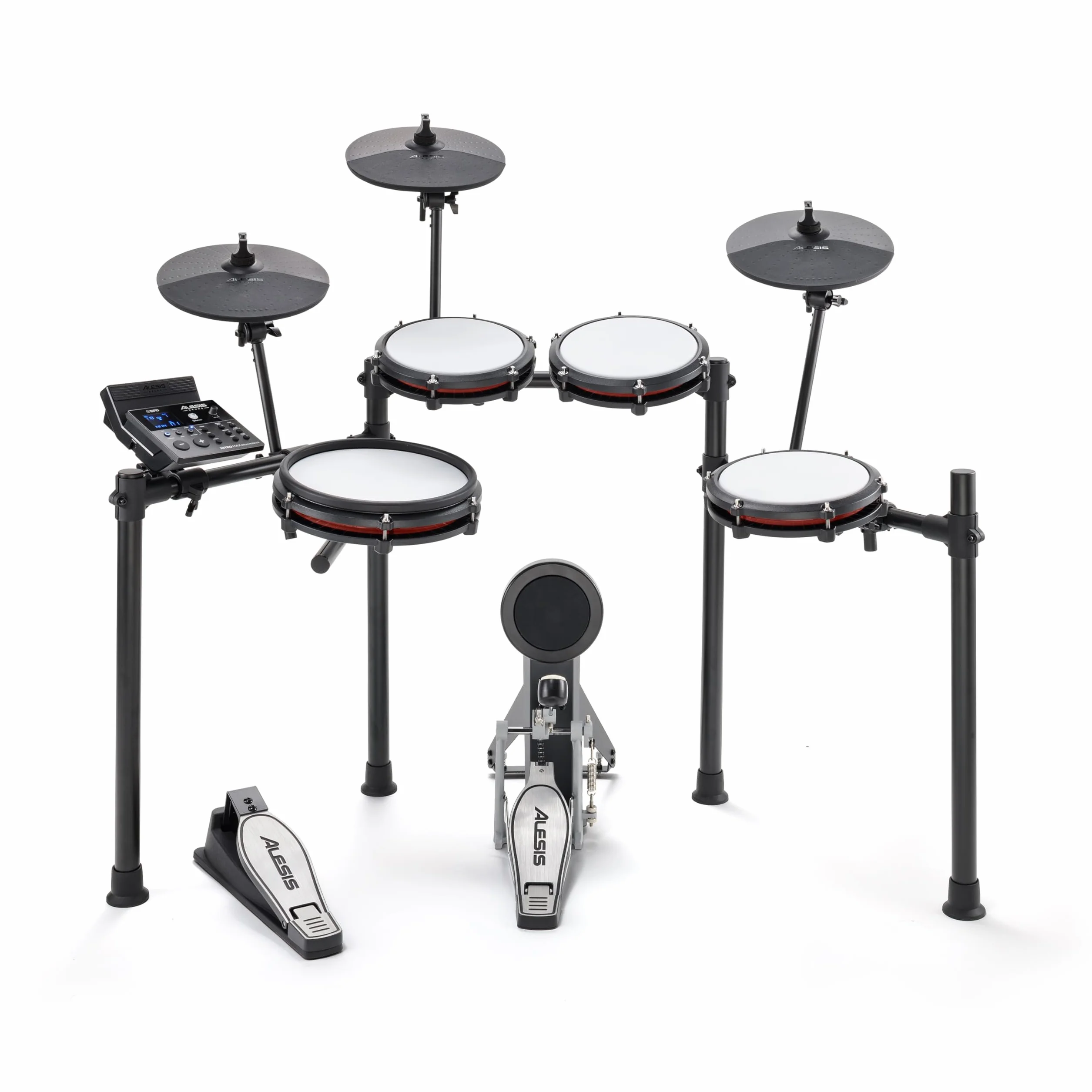 Alesis Nitro Max Kit - Batería Electrónica Compacta con Parches de Malla Silenciosos, Caja de Doble Zona de 10", Bluetooth, +440 Sonidos BFD, Drumeo, USB MIDI, Pedal de Bombo