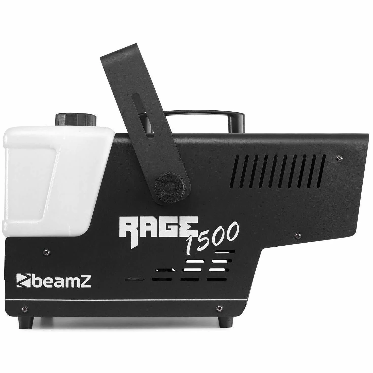Beamz Rage 1500LED, Máquina de Humo con 6 Leds RGB de 9W, Control Remoto Inalámbrico, 350 m³/min de Humo, Tiempo de Calentamiento 4 min, Ideal Discoteca, Liquido Máquina de Humo, Fiestas, Halloween