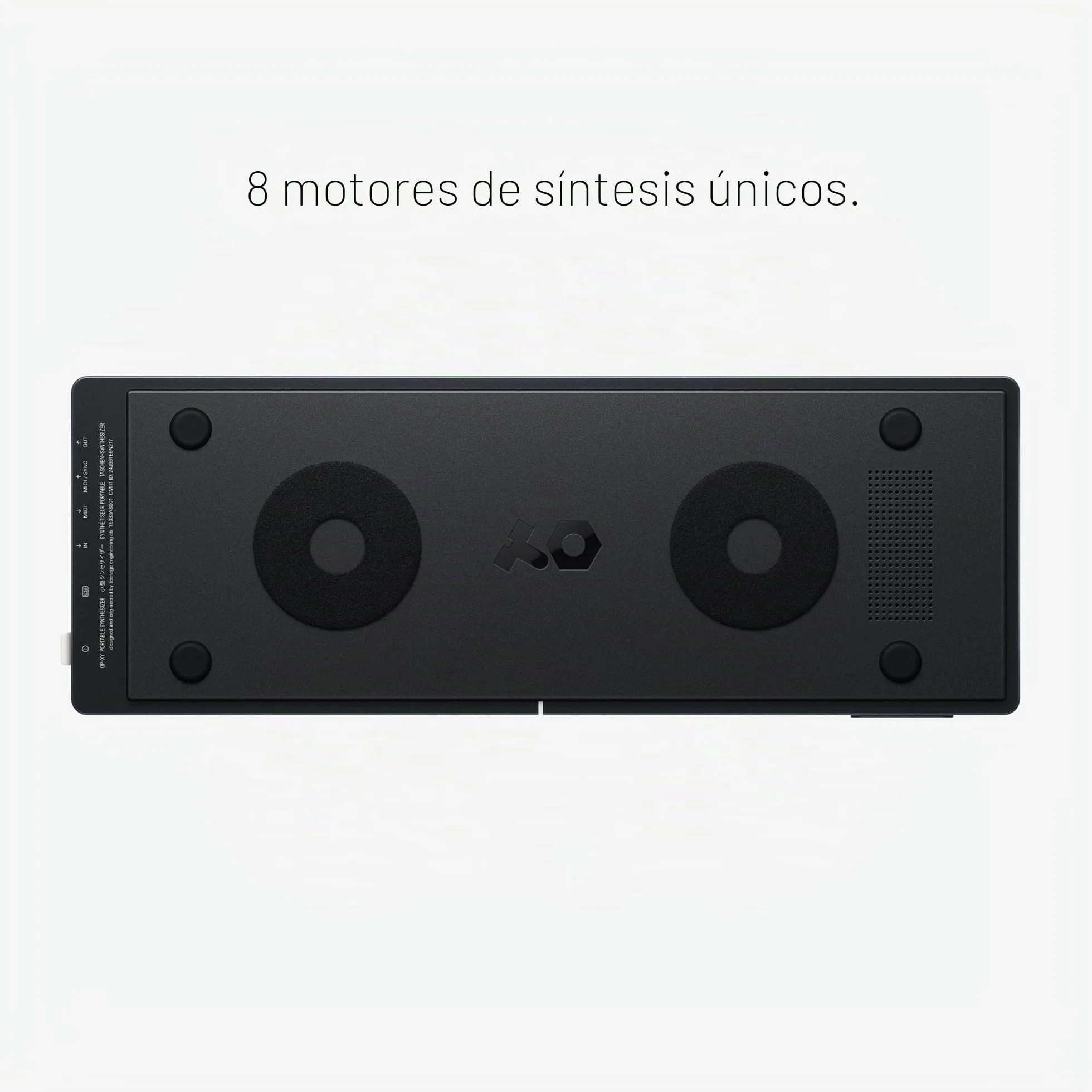 Teenage Engineering OP-XY sintetizador y sampler portátil (secuenciador de 64 pasos con 8 motores de sintetizador, micrófono y altavoces integrados, equipo de grabación), negro