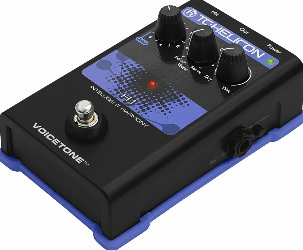 TC Helicon VOICETONE H1 Stompbox de un solo botón para armonía vocal controlada por guitarra realista