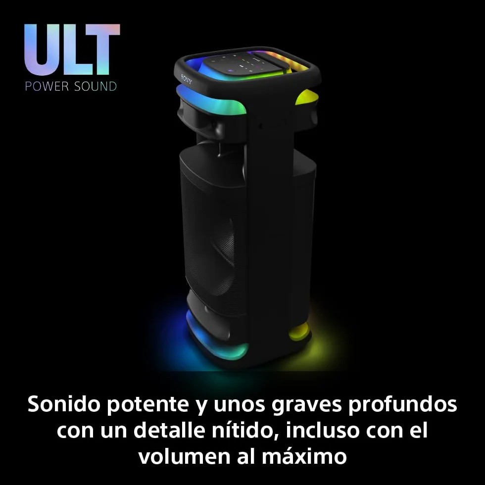 Sony ULT TOWER 10, altavoz bluetooth para fiestas con ULT POWER SOUND, Deep Bass, X-Balanced, LED 360, micrófono inalámbrico