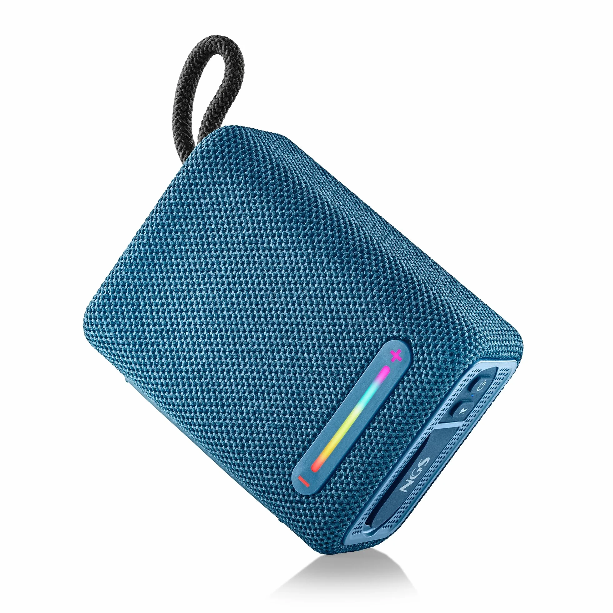 NGS Roller Furia 1 Blue - Altavoz Portátil Compatible con Tecnología Bluetooth, Luces RGB, Impermeabilidad IPX6, 15 W, True Wireless, USB, Duración Batería 9 Horas, Azul