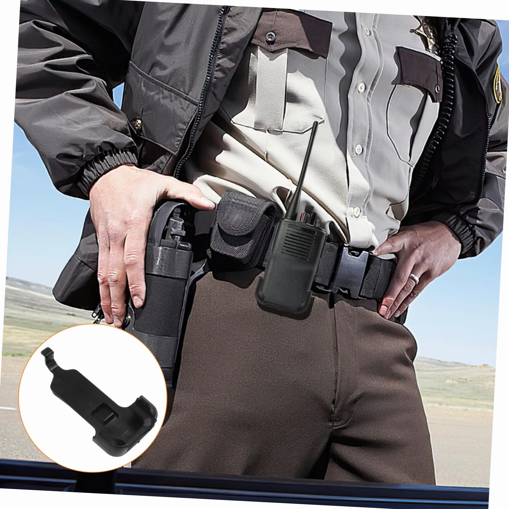Abaodam 8 Piezas Clip para cinturón - Accesorios de interfono Colgador de Radio Soporte Estuche de Cuero