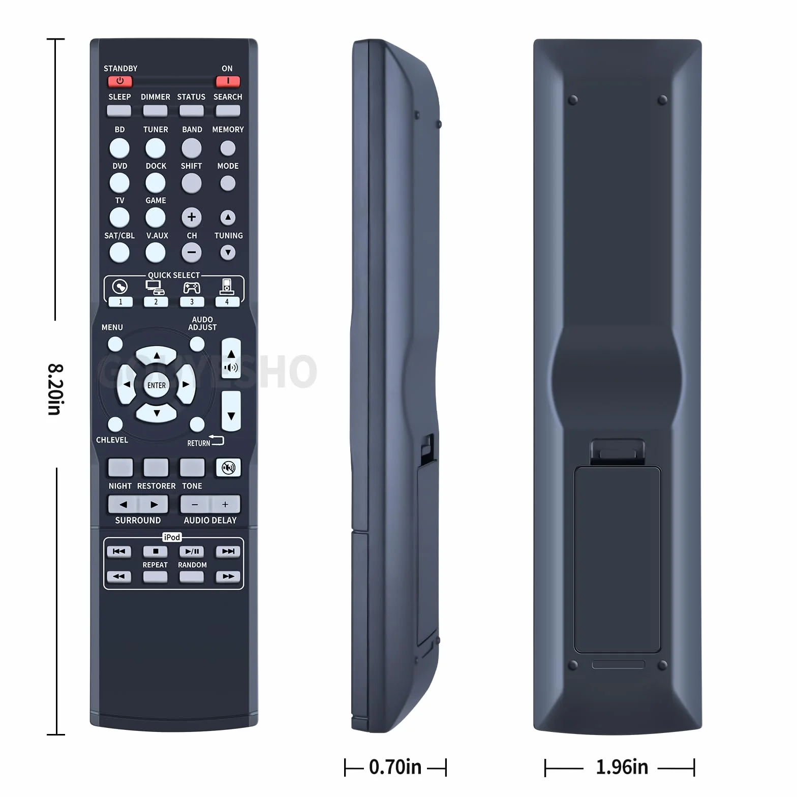 Mando a Distancia RC-1158 Apto para Receptor Surround Denon AV AVR-1311 AVR-1312 AVR1312 RC1158 DHT-1312BA DHT-1312XP DHT1312XP Mando a Distancia de Repuesto