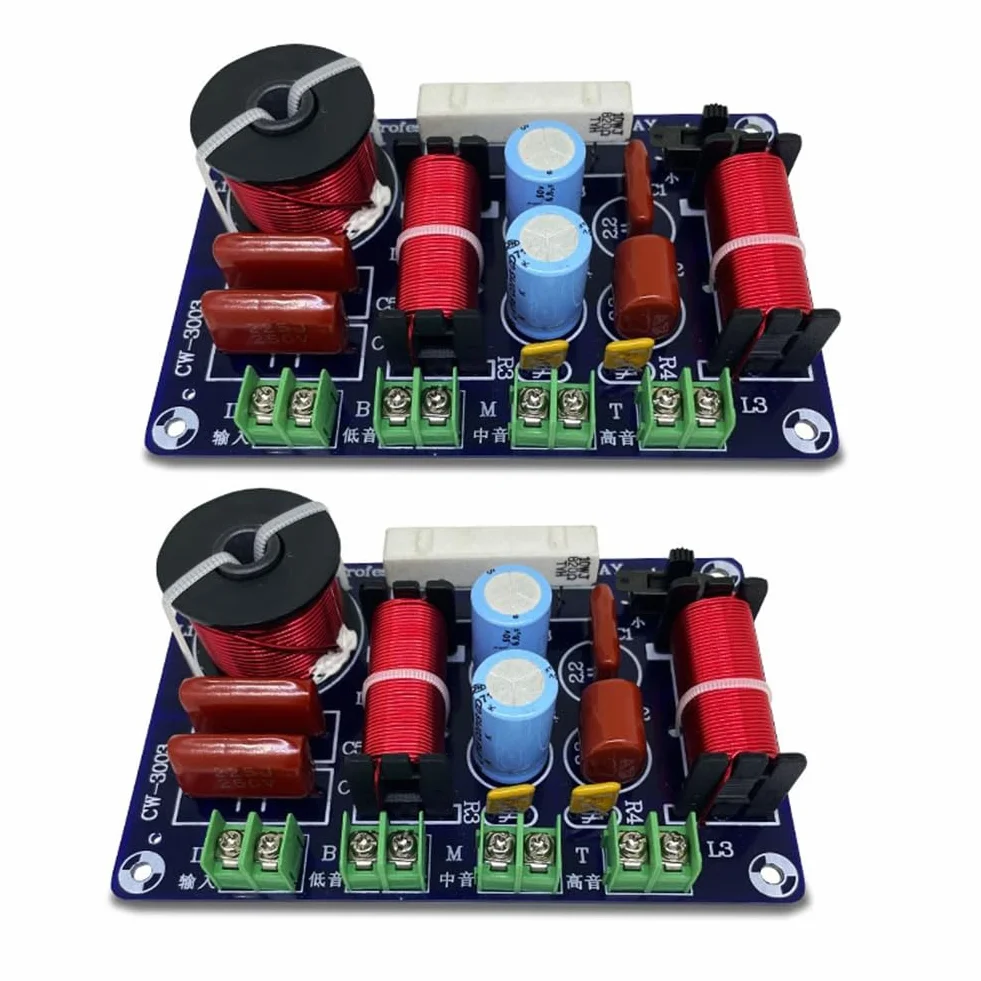 Divisor de Frecuencia 3 Vías 250W 850/5200Hz Altavoz Filtro Circuito HiFi Estéreo Audio Crossover DIY