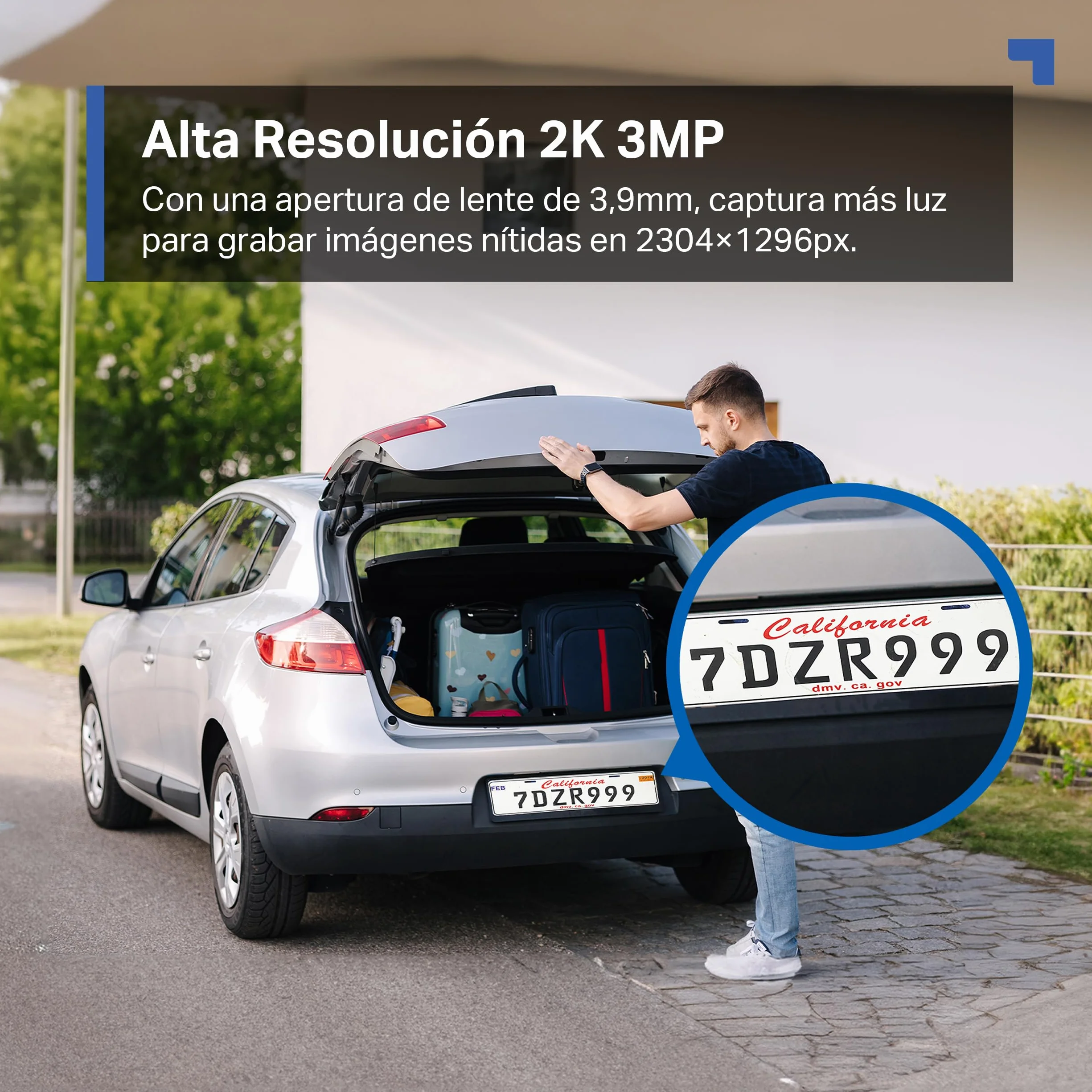 Tapo C51A Cámara de vigilancia Wi-Fi Exteriores 360° Visión Nocturna Color 2K 3MP Detección Personas IA Seguimiento Movimiento IP65
