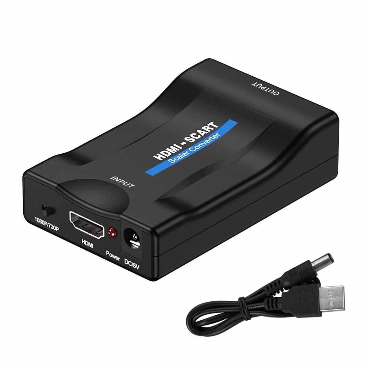 Convertidor HDMI a SCART Adaptador de Salida Euroconector y Entrada HDMI, para SKY HD Blu-Ray Lettore HDTV STB VHS Xbox PS4 DVD PC CR