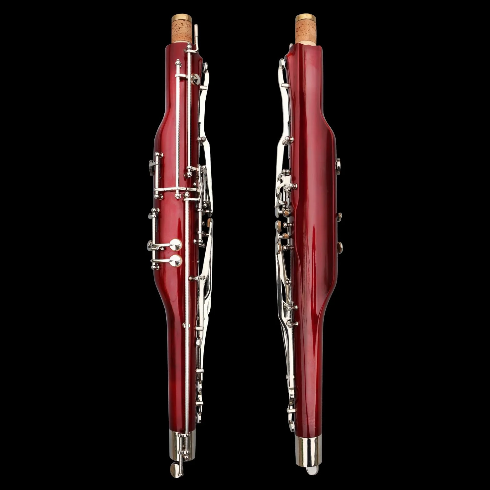 Yinfente Fagot arce madera fagot C Key 26 teclas chapado en plata instrumento de viento de madera con estuche accesorios