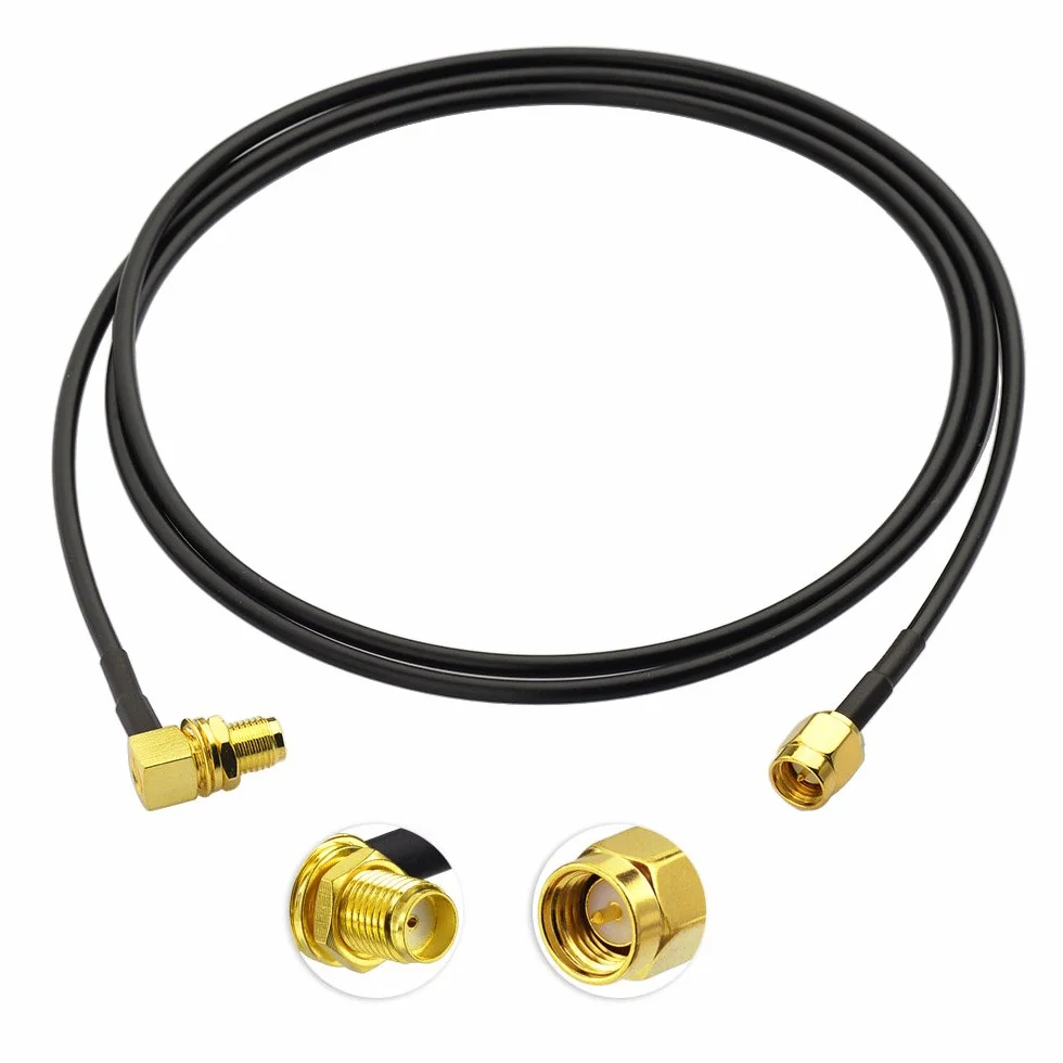 Bingfu SMA Cable Antena SMA Macho a Hembra de Ángulo Recto Cable de Extensión RG174 100cm para Antena 4G LTE WLAN FPV Homematic CCU2 CC1101 Huawei Router MULWEG