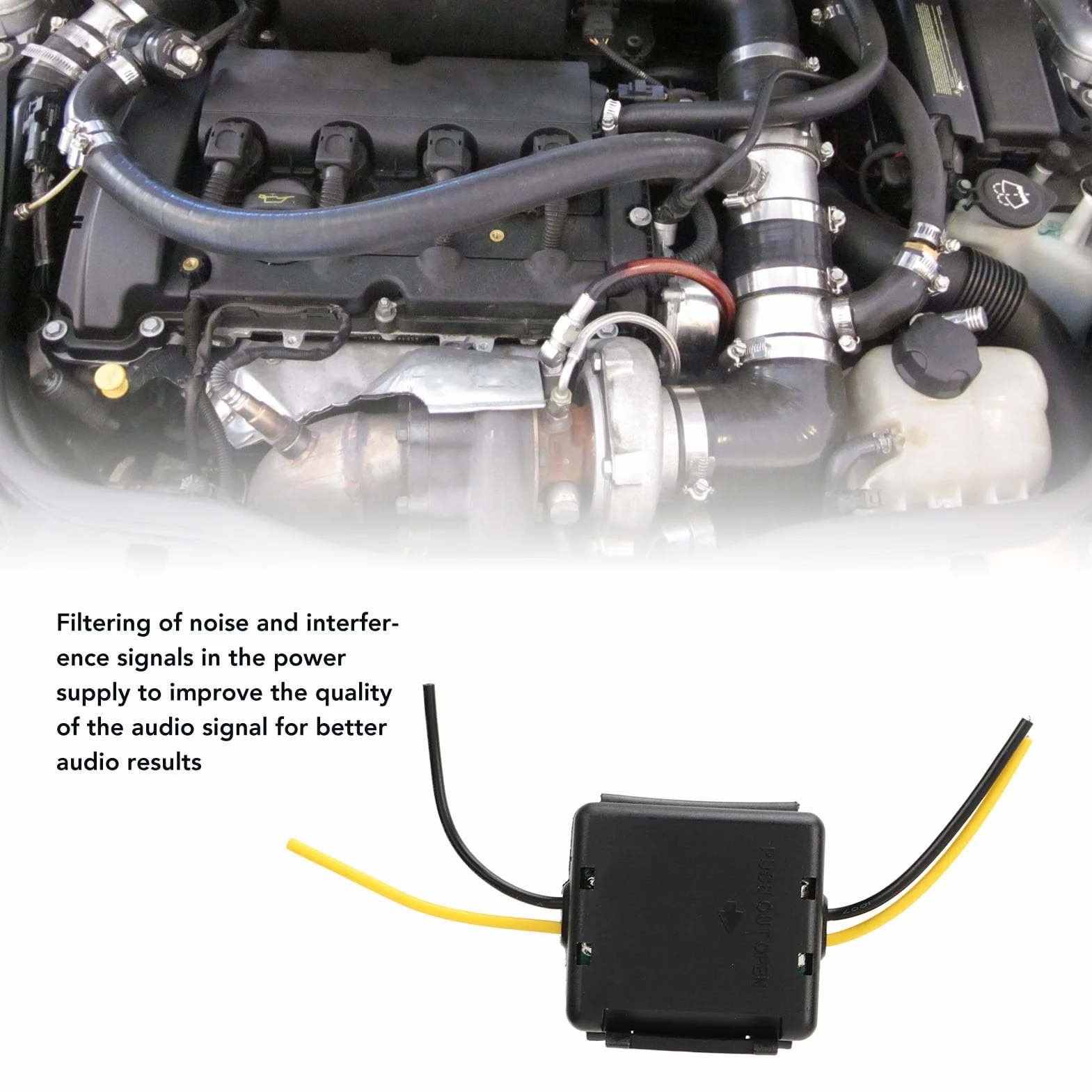Filtro de Potencia para Automóvil Supresor de Aislamiento de Bucle de Tierra de Ruido Filtro de Ruido de Audio para Automóvil 12V Filtro de Audio Estéreo para Automóvil Reductor