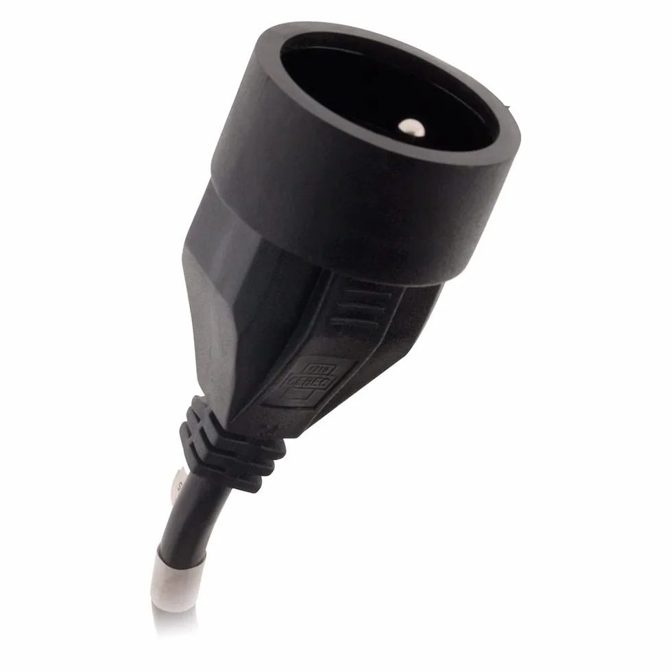 Extensor enchufe Francés Hembra a macho 16 A HO5VV-F 3G1,5 mm² 5 m Negro