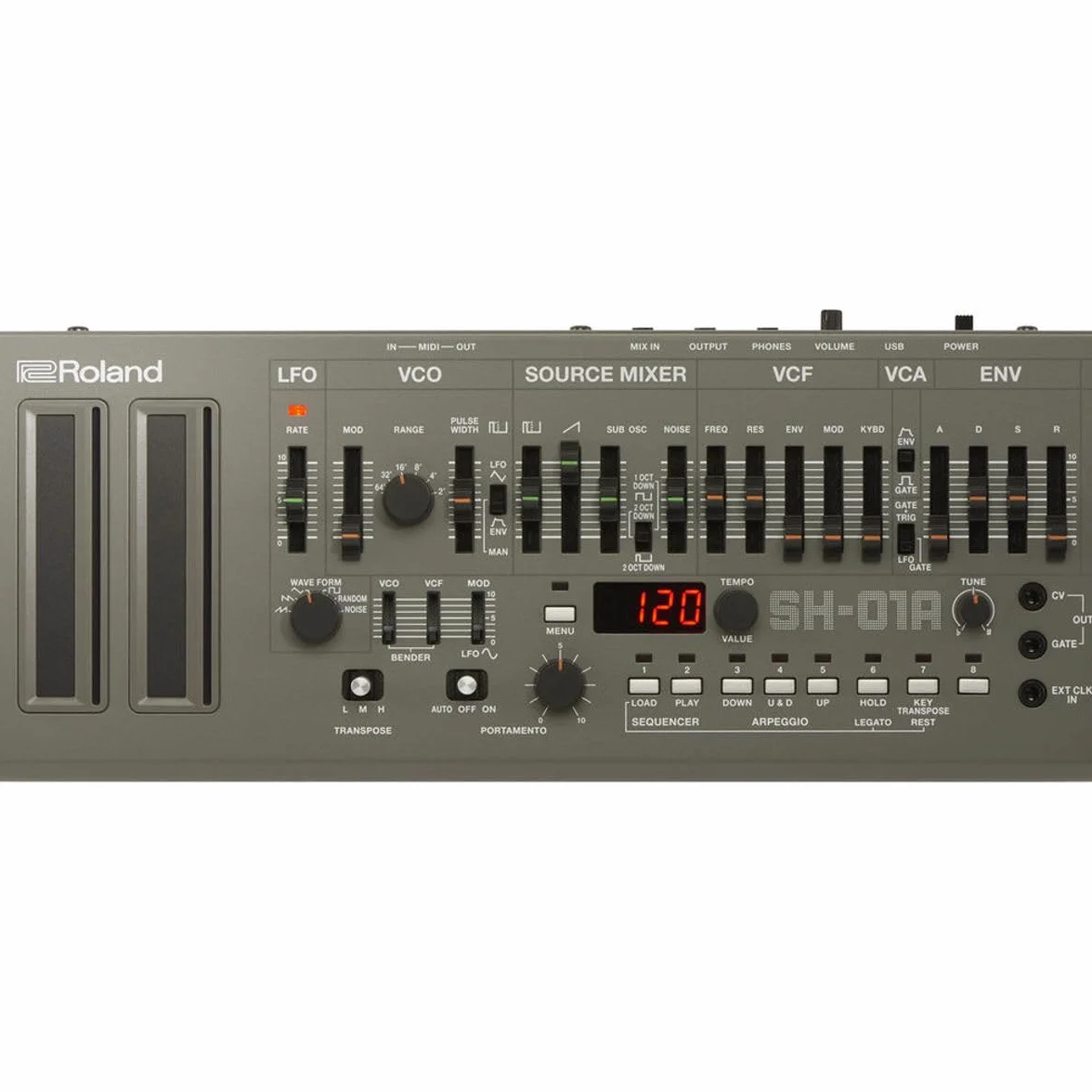 Sintetizador SH-01A de Roland Boutique — Los sonidos del sintetizador SH-101 clásico con tecnología ACB, que incluyen graves, leads, ruidos y efectos