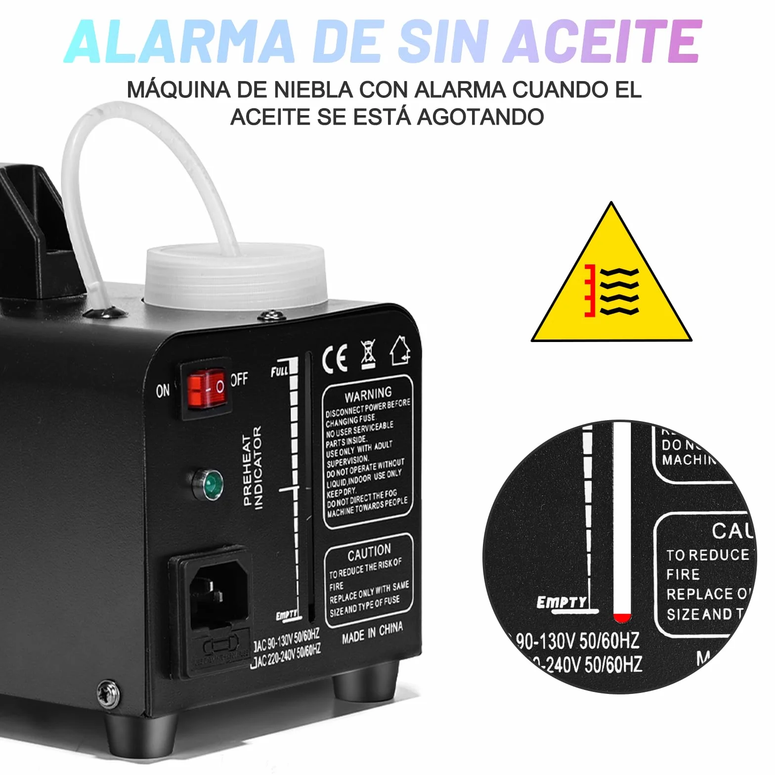 TAKRINK Máquina de Humo 900W con 8 Luces LED RGB de 16 Colores Control Remoto Inalámbrico y Niebla Automática Fog Machine Portátil para Fiestas Bodas Discotecas DJ y Eventos Especiales